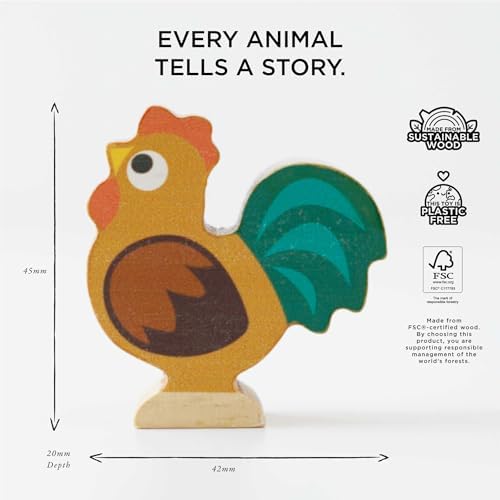 Le Toy Van Petilou Wooden Sunny Farm Stacking Animals and Bag - Image 5