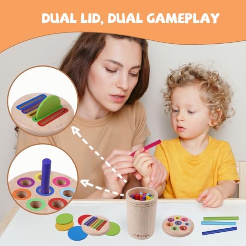 Montessori Toys for 1 2 3 Year Old, Wooden Color Sorting Preschool Baby Toy - Image 2