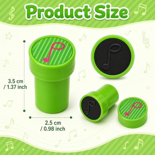 Cinrobiye 24 Pcs Music Note Stampers Party Favor Set, Pre-Inked Musical Note Stamps for Kids, Music Theme Birthday Party Supplies, Classroom Rewards, Goody Bag Fillers, Piñata Fillers - Image 2