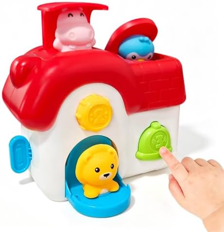 Toys for 1 Year Old Girls, Interactive Pop Up Toy with Buttons & Colors, Cause and Effect Toys for Kids Montessori Learning Toys for Baby Toddler 18+ Months, 1st Birthday Gifts for Girls Boys by PULASIDO