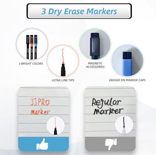 JJPRO Magnetic Dry Erase Monthly Calendar for Fridge-14.5"x11" Monthly Fridge Calendar and Daily to Do List,Magnetic Calendar for Refrigerator -3 Markers - Image 5