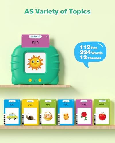 Airbition Talking Flash Cards for Toddlers 1 2 3 4 Year Olds, Green - Image 2