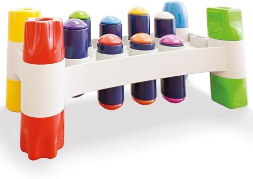 Quercetti: Hammer Peggy - Classic Peg Pounding Bench Toy, Interactive & Colorful, Raise & Lower The Sturdy Board, Cause-Effect Play, Toddler-Kid 18mo+ - Image 7