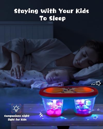 Baby Toys for 6 to 12 Months, Drum Musical Instruments Rotating Light Up Toy for 12-18 Months Kids, Tummy Time Toys for Baby 0-3-6-9 Month, Walker for Baby Boy Girl Toys 1 Year Old (Blue) - Image 5