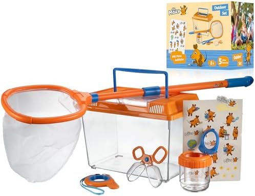 Bresser DieMaus Outdoor Set Children's Naturalist Terrarium Landing Net Magnifying Glass Box Collection Tool Sticker Explorer Set from 8 Years by Bresser