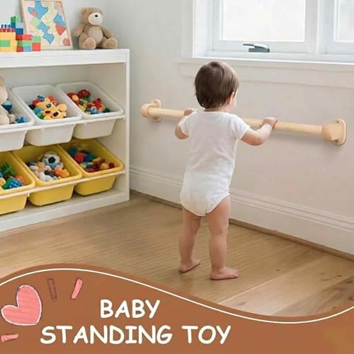 Duomilee Baby Pull up Bar Toddler Pull Up Bar Montessori Wall-Mounted Handrail Ballet Bar for Toddlers Suitable for Baby to Learn to Stand and Support. (35.4 in) - Image 6