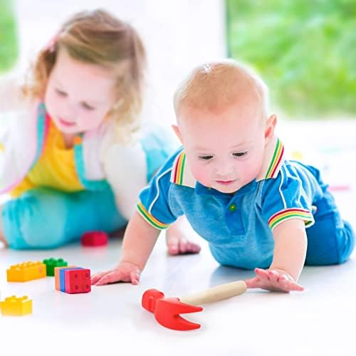 Hxezoc Wooden Hammer Toys Simulation Hammers Maintenance Tools Educational Toys for Kids Birthday Party Games Supplies (Red) - Image 4