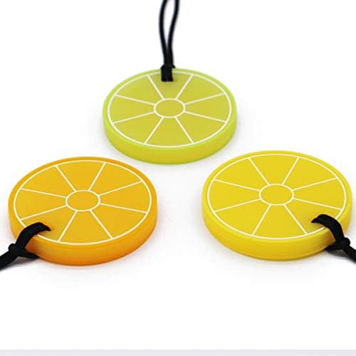 Xtra Tough Lemon Sensory Chew Necklace - Chewing Necklace Teething Necklace Teether Necklace Chew Toys for Kids, Boys or Girls - Teething Toys Designed for Chewing, Autism Sensory Teether Toy (3 Pack) - Image 5