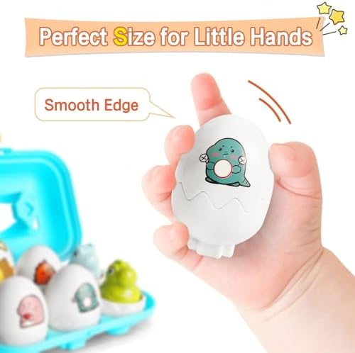 Tinabless Hide & Squeak Dinosaur Eggs, Montessori Sorting & Matching Learning Toys for Toddlers Kids Boys Girls, Easter Basket Stuffers Gifts Party Favors - Image 6