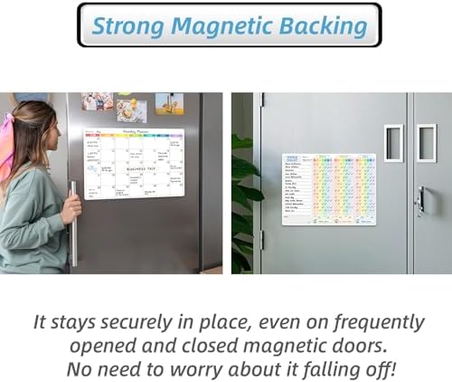 JJPRO Magnetic Chore Chart and Monthly Calendar Set for Fridge - Dry Erase Chore Board for Multiple Kids,Monthly Calendar, Behavior Chart for Multiple Kids,4 Extra Fine Tips Markers Included! - Image 4
