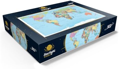 MyPuzzle Color World Map - Borders, Countries, Roads and Cities - Premium 500 Piece Jigsaw Puzzle for Adults - Image 3