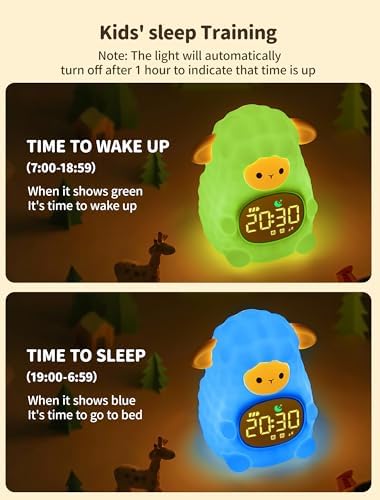 MASHI Sheep Kids Alarm Clock with Time to Wake Sleep Trainer White Noise - Image 3