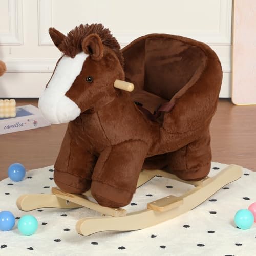 Pony Rocking Horse with Sound and Music for Ages 12-36 Months, Brown by chistronger