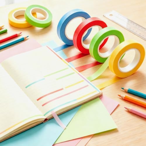 Kyerivs Colored Masking Tape, 8PC Activity Book Tape for Kids - Image 5