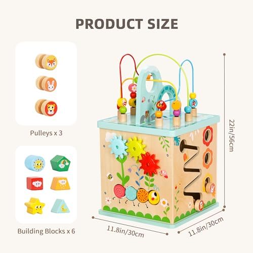 OOOK 5 in 1 Activity Center, Baby Activity Table with 5 Sides Play Features - Image 2