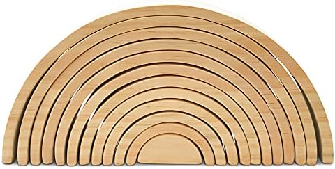 Large Wooden Rainbow Stacker Arches, 2 Packs of 12 pcs., Natural and Unfinished Stacking Rainbow, by Woodpeckers by Woodpeckers