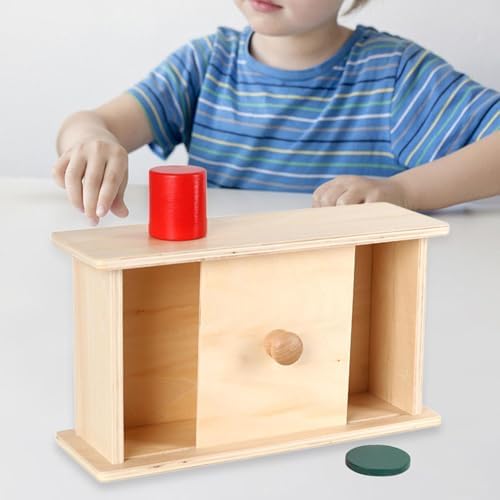 Milageto Montessori Imbucare Box, Object Permanent Box, Wooden Matching Box, Color Shape Sorting for Kids Baby, Wood Sliding lid - Image 5