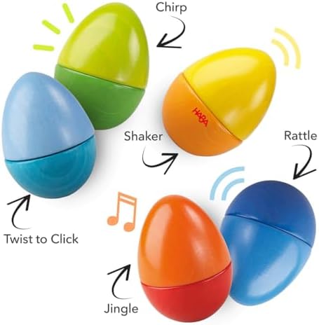 HABA Fun with Sounds Wooden Eggs - 5 Acoustic Sounds, Made in Germany, Kids Musical Instruments, Toddler Sensory Toys Montessori Toys for 2 yrs+ - Image 2