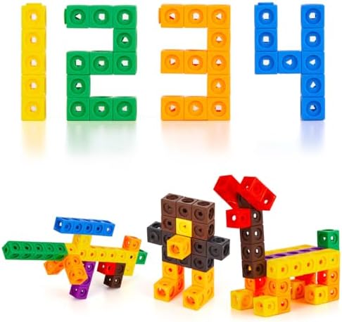 Set of 200 Kids Linking Cubes for Math, STEM Connecting Cubes Math Manipulatives Kids Counting Blocks for Classroom Learning Supplies for Preschool and School Children - Image 4