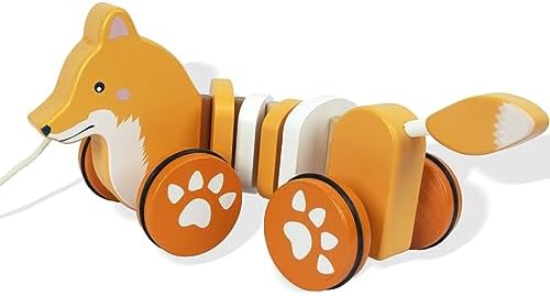 Baby Toys Car,Wooden Pull Along Toy for Toddlers 1 2 3 Year Olds by WoodenEdu