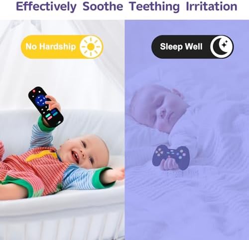 Hooku 2 Pack Silicone Teething Toys for Babies 0-6 Months, Teethers for Babies 6-12 Months, Remote Teether for Baby, Sensory Toys for Babies, Baby Chew Toys KLW8808 - Image 3