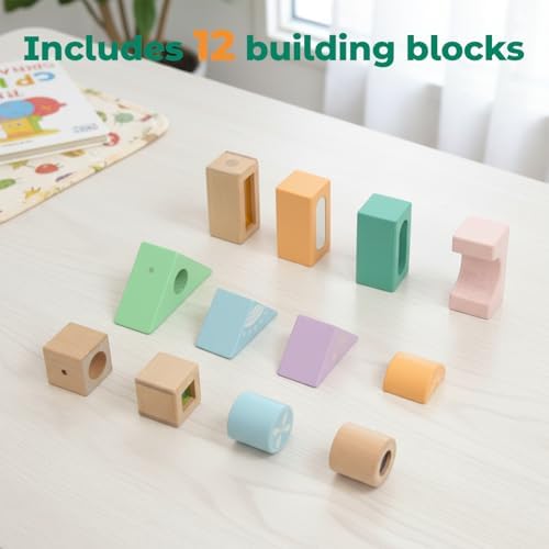 Fun with Sounds Wooden Discovery Blocks for Toddlers with Acoustic Sounds, Toddler Toys for Preschool Learning Activities (Green) - Image 6