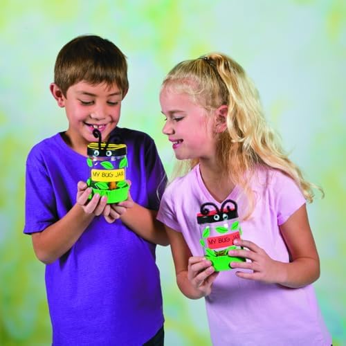 Fun Express Bug Catcher Kit for Kids - Makes 12 Bug Jars with Craft Supplies | Bug House Container with Ventilated Lids for Lightning Bug Catching | VBS Crafts, Bug Party Favors & Nature Explorer Kit - Image 5