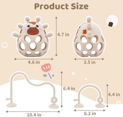Baby High Chair Toy Teething Chew, Suction Cup Toys,BPA-Free Infant Teether - Image 5