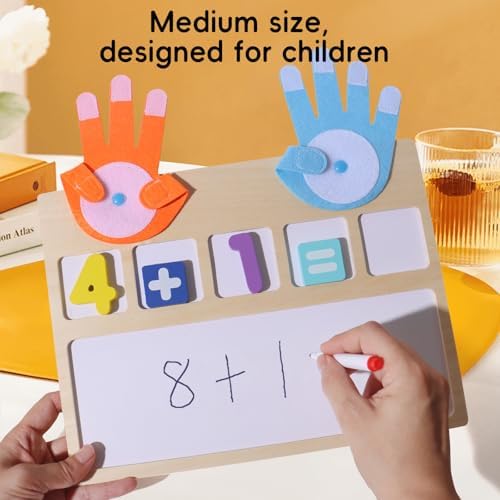 BESTAMTOY Montessori Math Board Toy - Double-Sided Finger Counting & Number Tracing Board Number Blocks, Wooden Math Manipulatives for Kids Ages 3-6, Preschool Classroom Homeschool Educational Games - Image 3