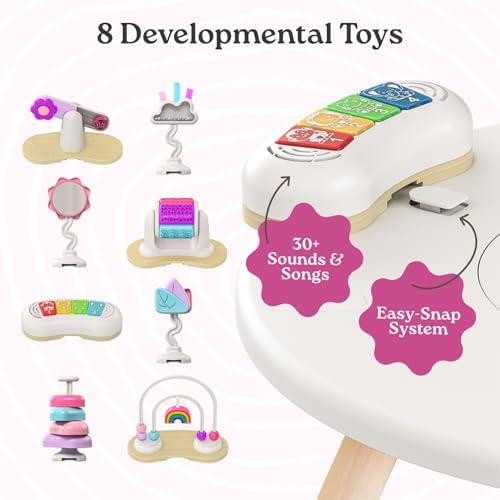 Little Acorn, 4-in-1 Baby Activity Center | Montessori-Inspired Design | 8 Interactive Toys | Tummy Time, Exersaucer & Toddler Table | Shower Gift | Essential (Rainbow) - Image 5