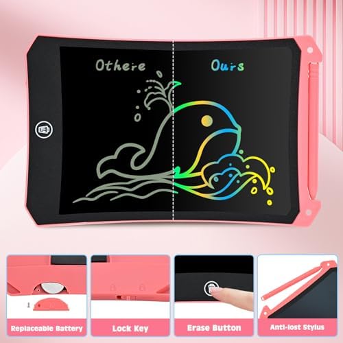cimetech Toddler Girl Gifts, LCD Writing Tablet, Travel Essentials Toys - Image 5