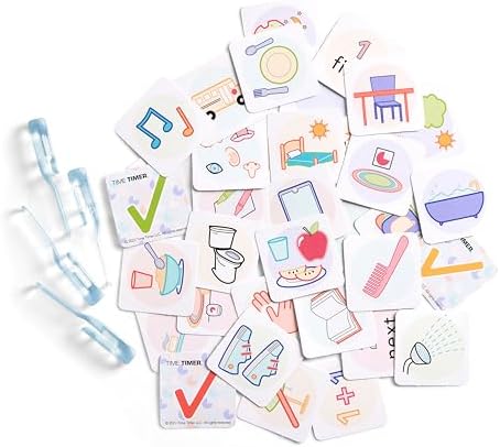 TIME TIMER Visual Schedule Package - 8-inch 60 Minute Visual Routine Timer with Dry Erase Board, PECS Cards, and Whiteboard Marker - for Kids Desk, Classroom, Home, and Routines (Orange) - Image 5