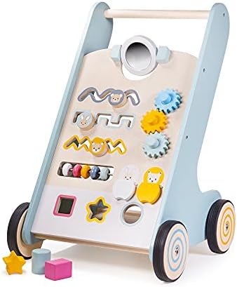Bigjigs Toys FSC® Certified Activity Baby Walker - Wooden Walkers for Babies, Eco-Friendly Baby Walkers for 1 Year Olds, Push Along Toys by Bigjigs+Toys