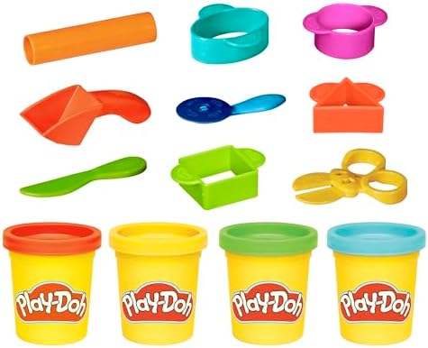 Play-Doh Starter Set 9-Piece Kit with Storage Tote & 4 Modeling Compound Cans, Ages 3+, Presentation May Vary - Image 2