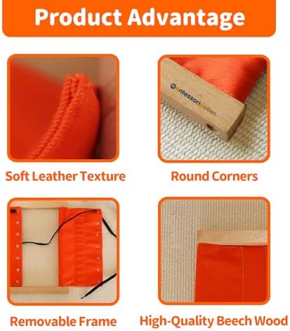 MONTESSORI OUTLET Lacing Frame | Practical Life Material for Toddlers & Preschoolers, Develop Fine Motor Skills & Independence (Ages 3-6) - Image 5