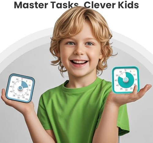 Visual Timer for Kids, Cute Timer with Pause Function, Green - Image 3