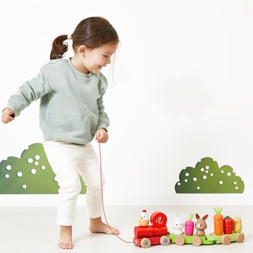 Janod - Pull-Along Train - Farm - Wood - 19 Pieces - Image 5