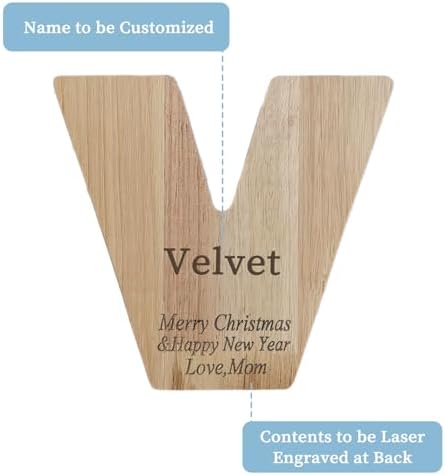 Wooden Letter Piggy Bank for Kids Boys Girls,Personalized Piggy Bank (Laser Engraving),A-Z Letters Coin Bank Money Box Customized Name, for Family Christmas Birthday Gift (V) - Image 2