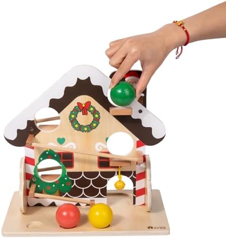 Adena Montessori Wooden Ball Drop Gravity Toy, 1-3y - Image 4