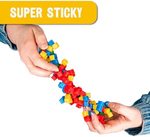 StickiKubes 125-Pack, 4 Colors, Mini Sticky Stacking Cubes, STEM Blocks - Image 6