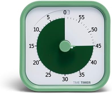 TIME TIMER Home MOD – 60-Minute Visual Timer Home Edition, Silent Operation Study Tool for Kids Desk, Homeschool Supplies, Office & Meetings (Fern Green) by TimeTimer