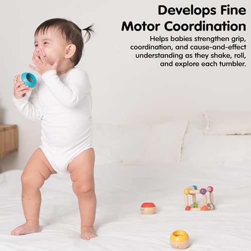 PlanToys® Wooden Tumbling Montessori Toy for Babies 6 Months+ Developmental - Image 6