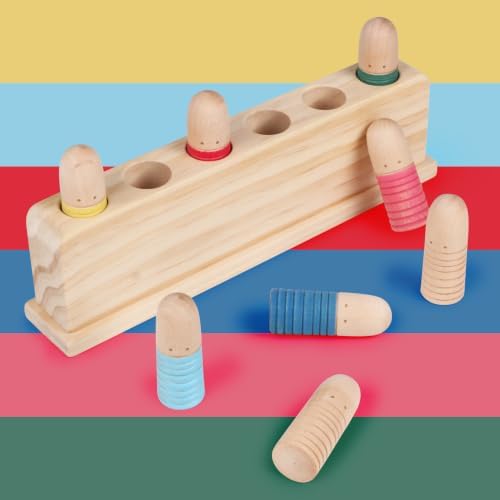 Wooden Pop Up Puppets|Wooden Cause and Effect Toys for Boys & Girls, Montessori Color Matching Toys,Special Festival Gift for Kids 2 3 4 - Image 5