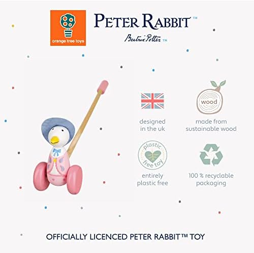 Orange Tree Toys Jemima Puddle-Duck Push Along | Hand Painted Colorful Wooden Toy for Toddlers Age 12m+, Sustainably Made, Perfect for Encouraging First Steps and Developing Key Motor Skills - Image 3
