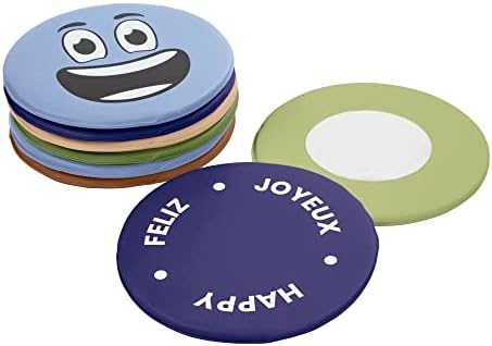 ECR4Kids SoftZone Emotion Pads with Mirror, Trilingual, Expression Cushions, Earthtone, 8-Piece by ECR4Kids