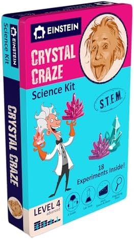 Einstein’s Crystal Craze LAB Science Kit for Kids. 18 Science Experiments Inside STEM for Boys & Girls Aged 10 and Above. Detailed Picture Guide Included. by purple-cow