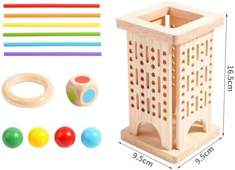 Toddler Wooden Stick Pulling Tower, Interactive Game for Family Game Night & Preschool Learning - Image 2