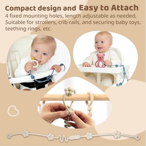 Baby Teething Rattle Toy, 3-in-1 Silicone Teether, Infant Sensory Toys - Image 5