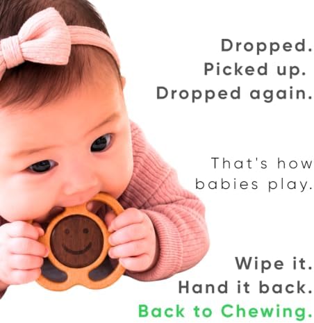 Wooden Teether for Babies | No Paint or Coatings | Real Wood | HippoToys - Image 6