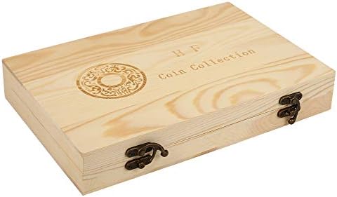 US Wooden Coin Storage Box 100-Slot Coin Capsules Universal Case with Lock and Plastic Storage Holder Coin Display Container Coin Collector Organizer for Coin Collection Supplies - Image 7